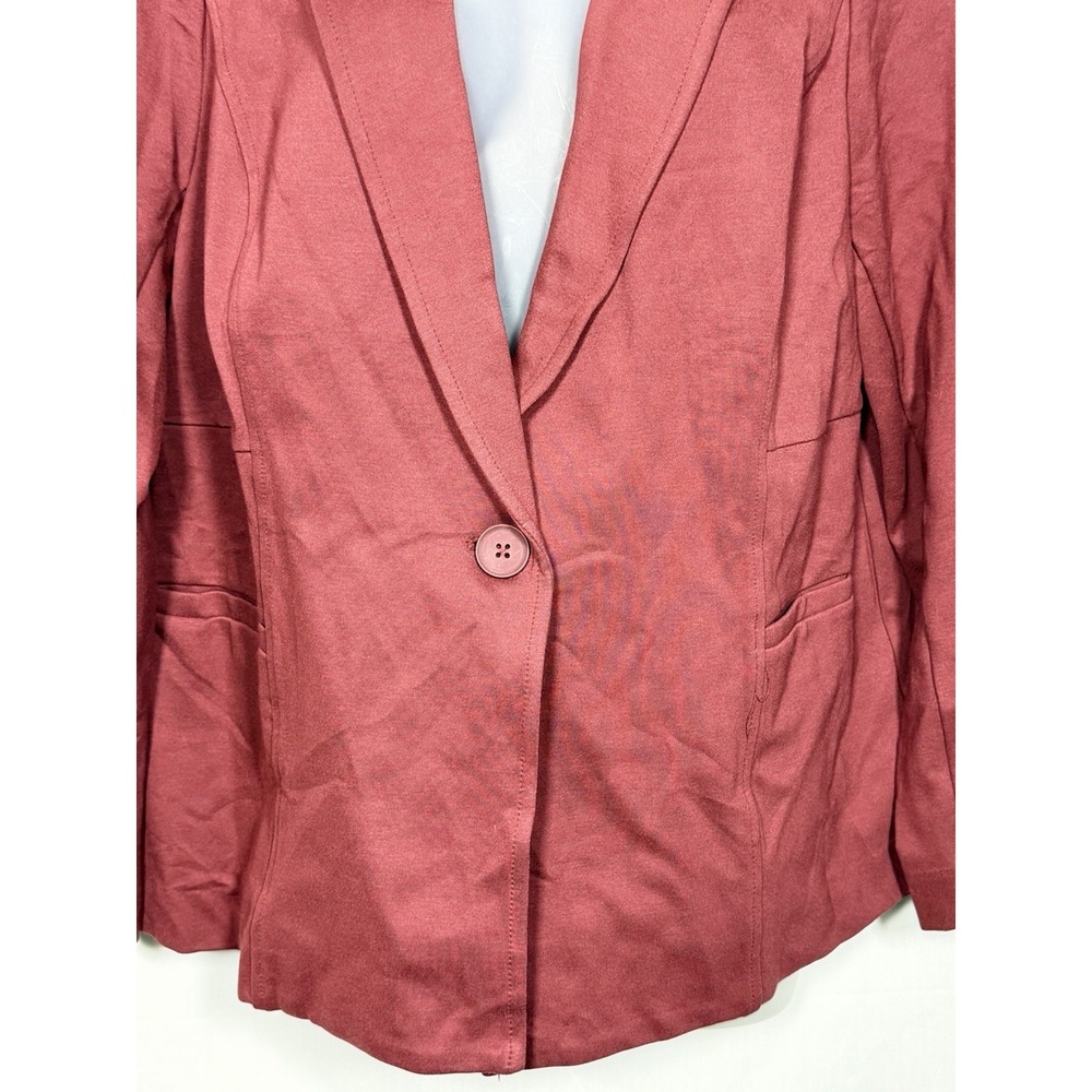 Torrid Studio Luxe Ponte Blazer 1X Red Stretch Tailored Career Jacket - Picture 4 of 13